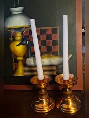 2 Vintage Coppercraft Guild Candle Holders